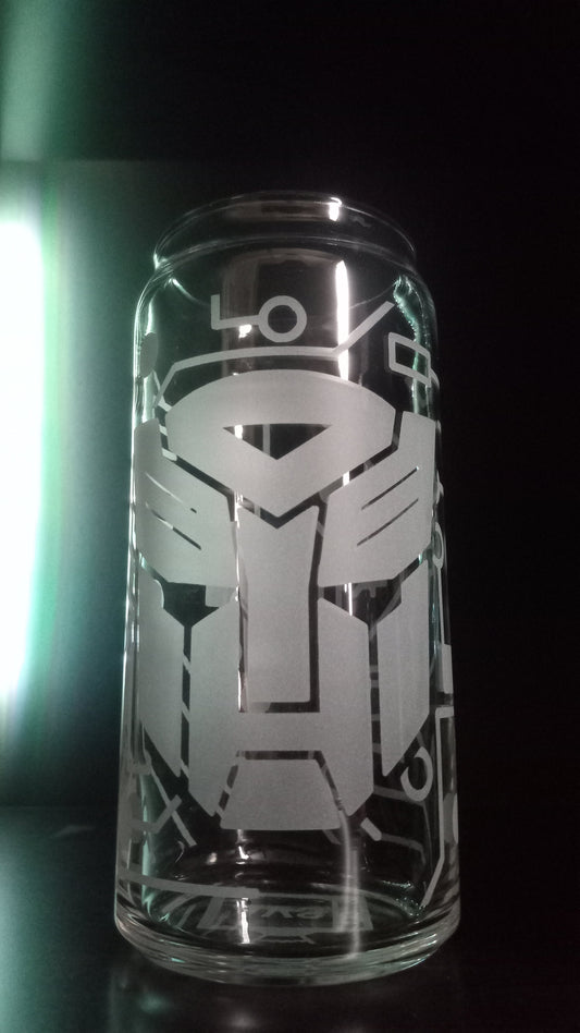 20oz Can-Style Etched Glass - Autobot
