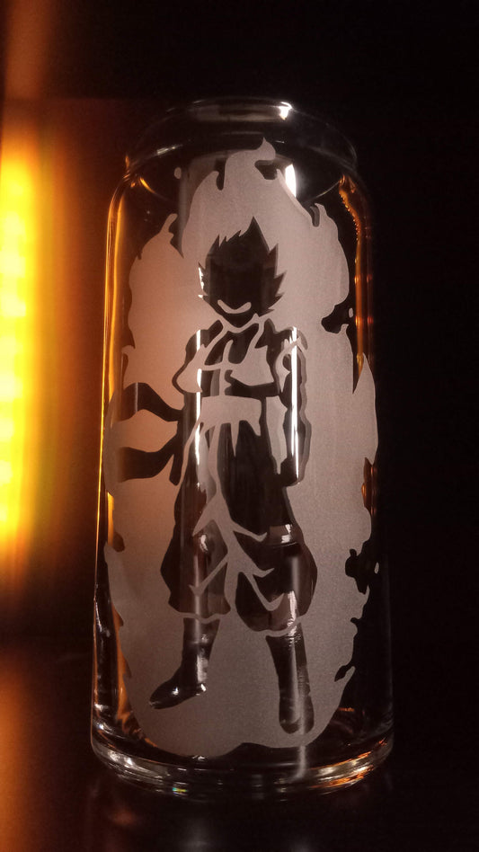20oz Can-Style Etched Glass - Gogeta