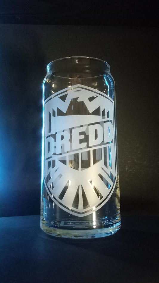 20oz Can-Style Etched Glass - Dredd