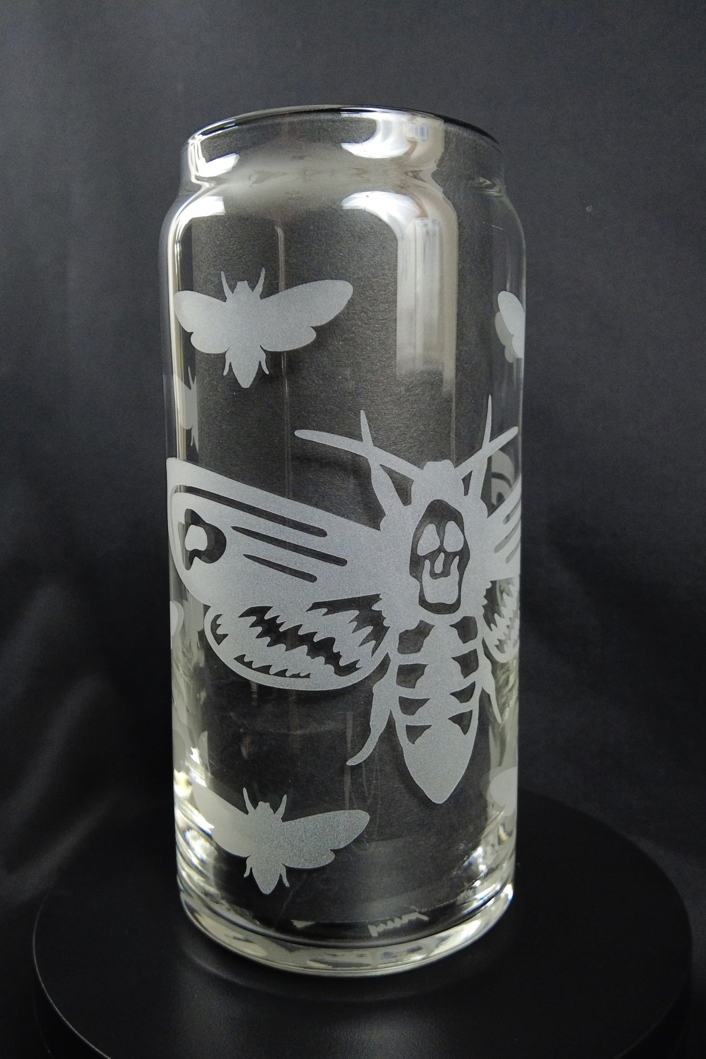 20oz Can-Style Etched Glass - Death's Head