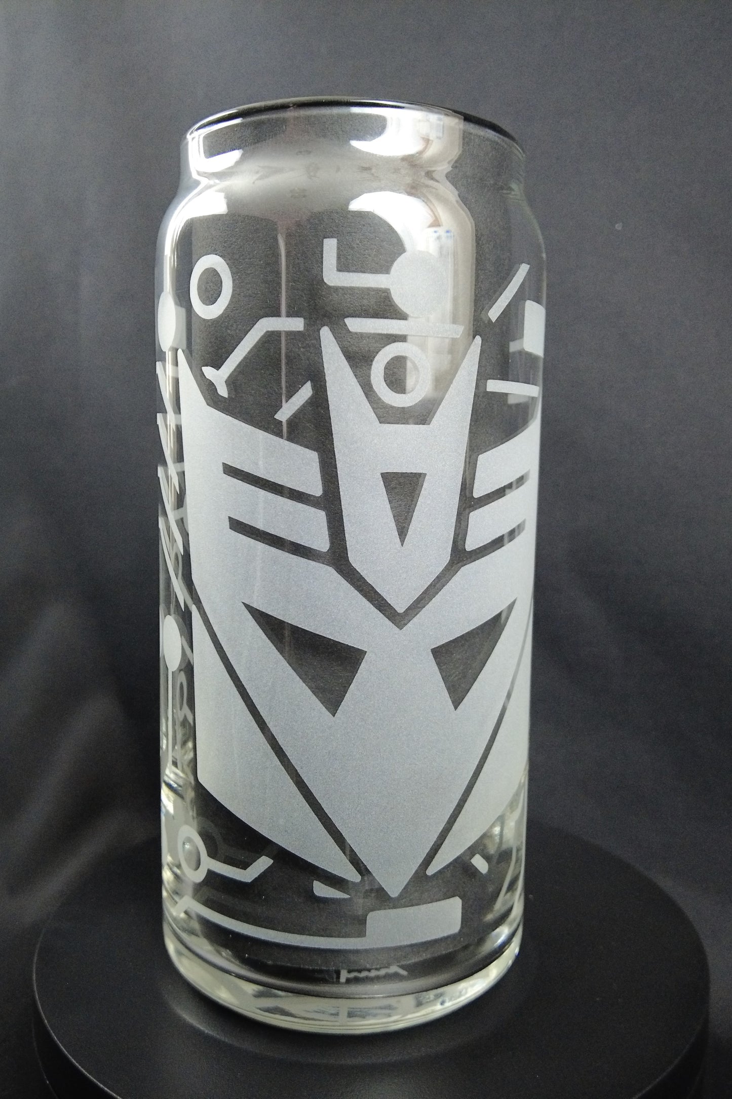 20oz Can-Style Etched Glass - Deceptacon