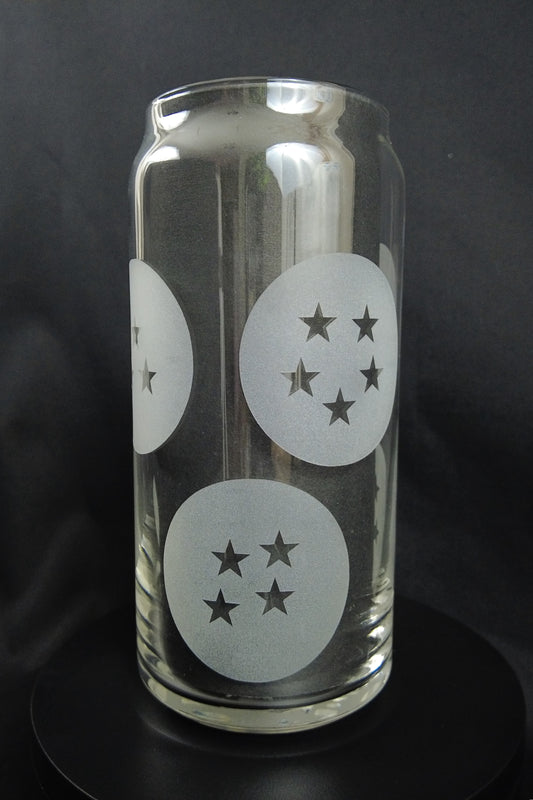 20oz Can-Style Etched Glass - Dragon Balls