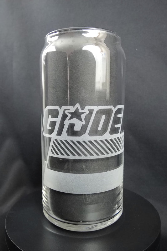 20oz Can-Style Etched Glass - GI Joe