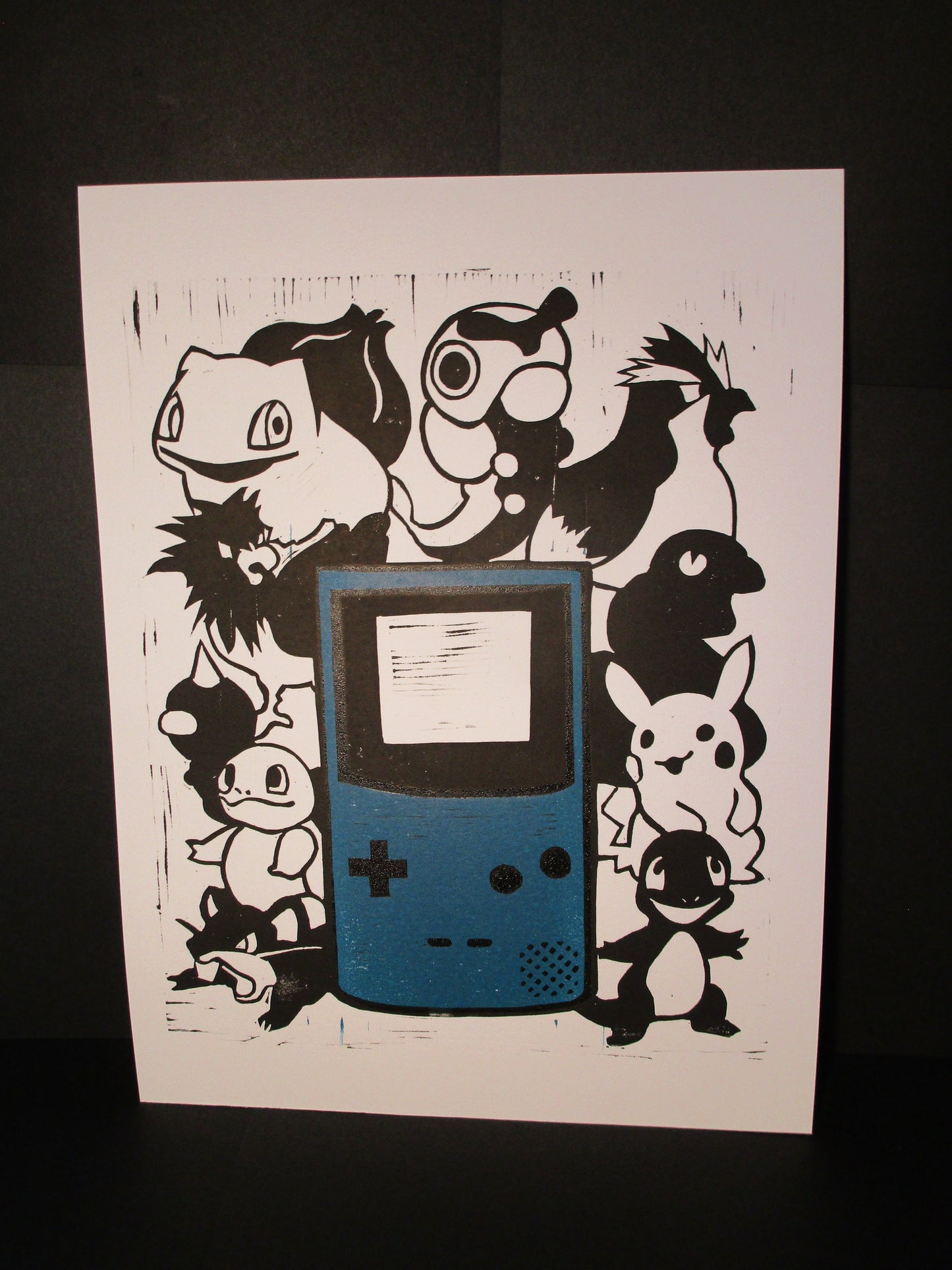 Multi-Block Linocut Print - Gameboy Color