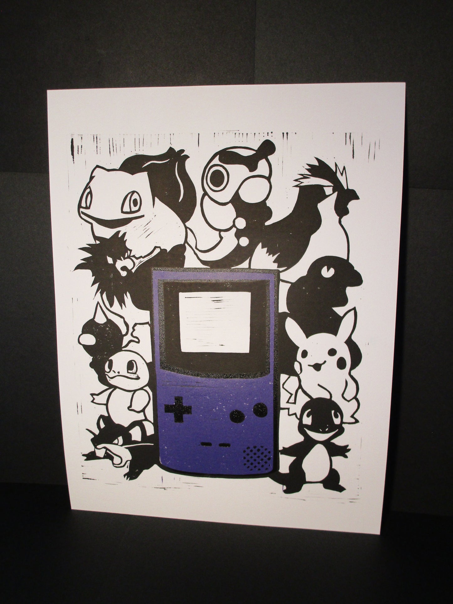 Multi-Block Linocut Print - Gameboy Color