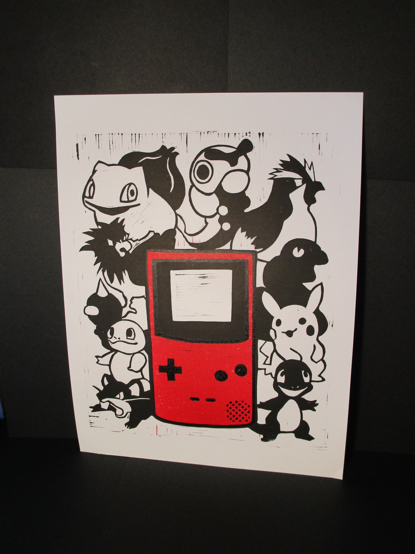 Multi-Block Linocut Print - Gameboy Color