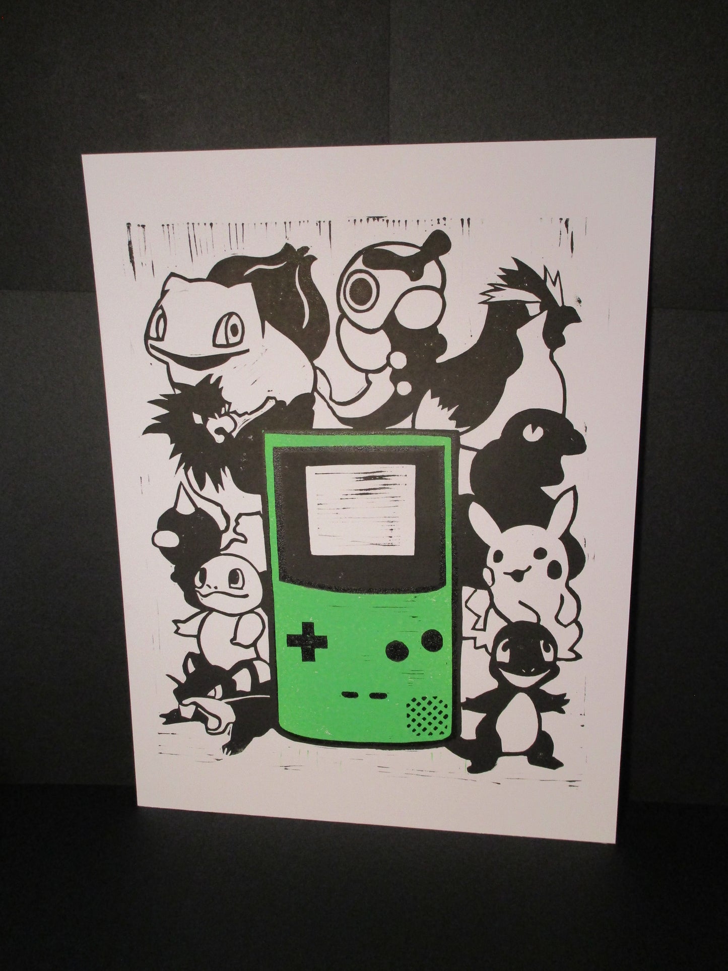 Multi-Block Linocut Print - Gameboy Color