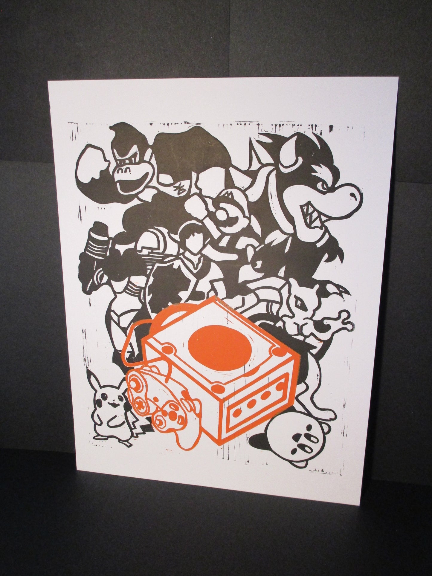 Multi-Block Linocut Print - Gamecube