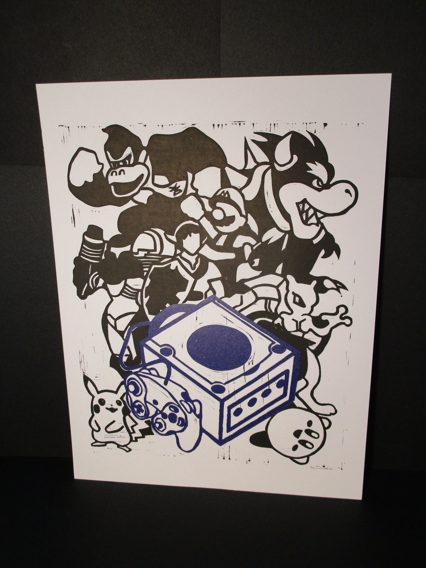 Multi-Block Linocut Print - Gamecube