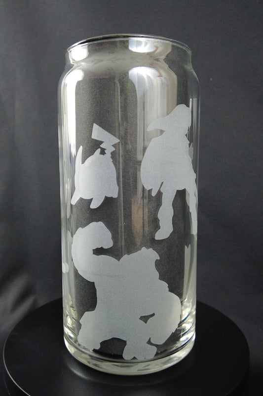 20oz Can-Style Etched Glass - Super Smash Bros