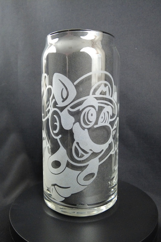 20oz Can-Style Etched Glass - Super Mario Bros 3