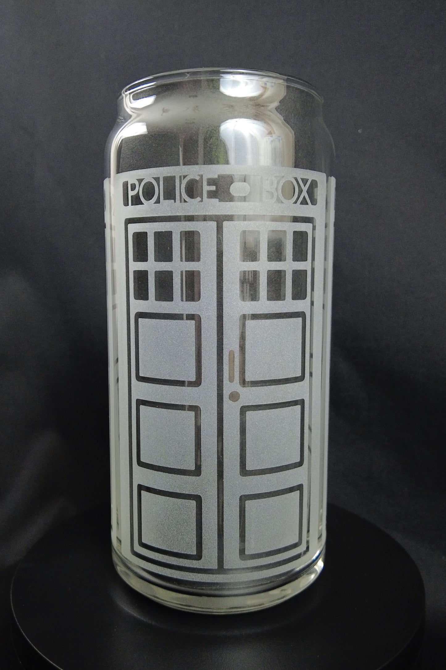 20oz Can-Style Etched Glass - Tardis