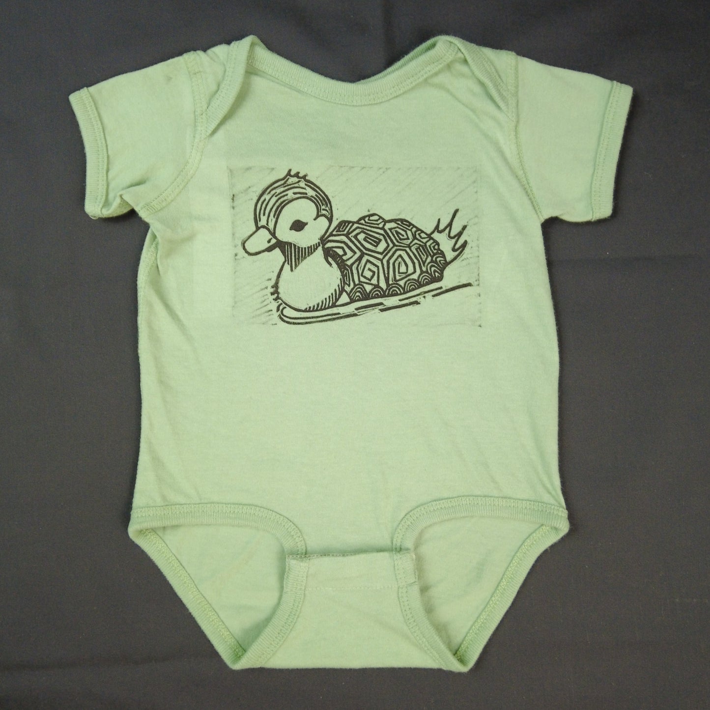 Block Printed Onsie/T-Shirt: Turtle-Duck