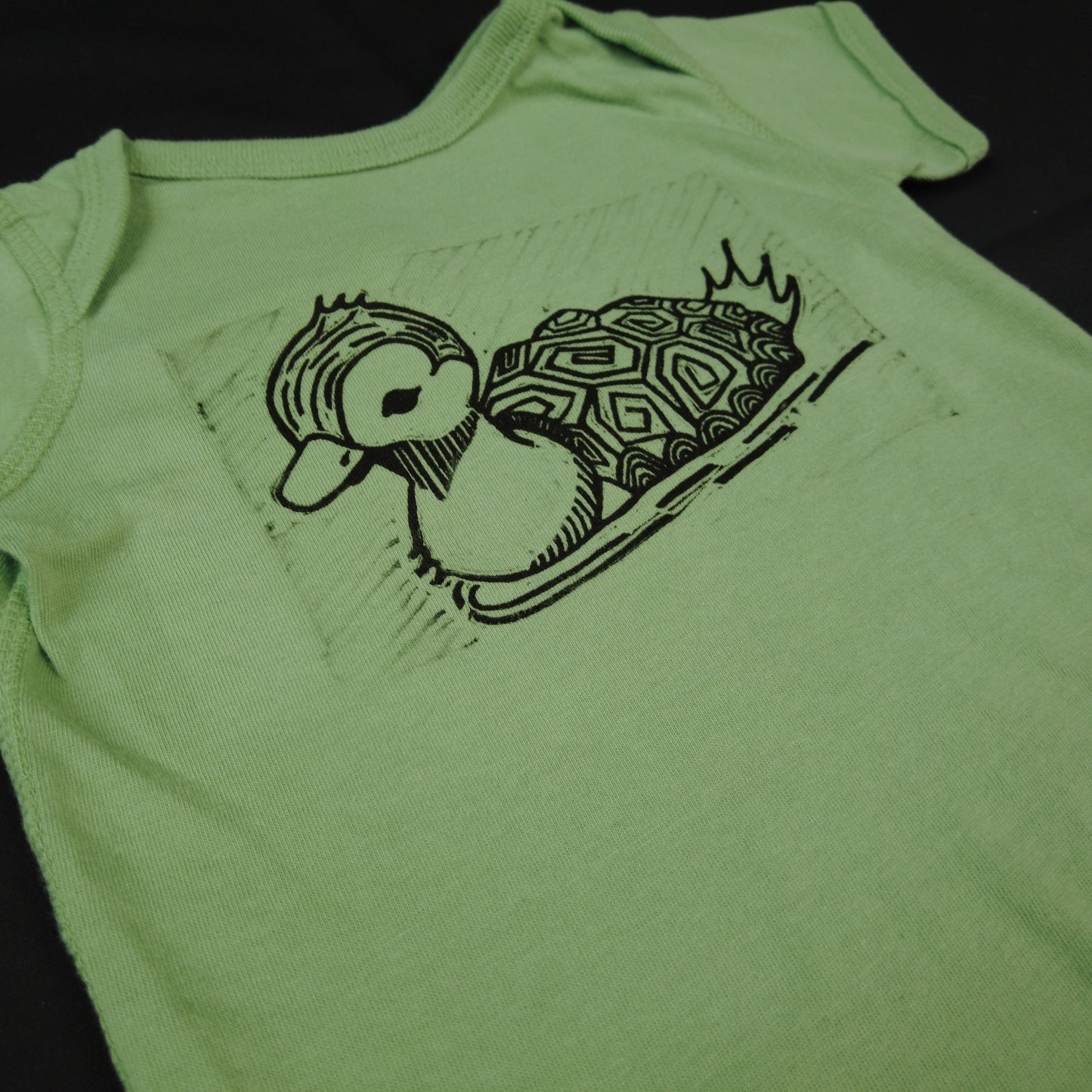 Block Printed Onsie/T-Shirt: Turtle-Duck